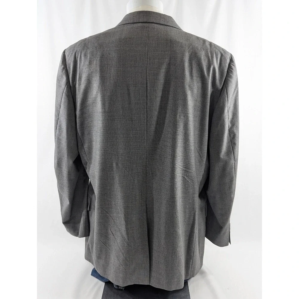 Harold Powell Gray 3 Button Blazer Jacket Sports Coat 46L Crosshatch‎ Summer